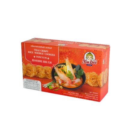 Yindee Brand Thai Crispy Rice Noodle Cookies Tom Yum flavor (net weight 50g)