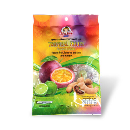 Yindee Brand Tropical Fruits Flavors Candy Passion Fruit, Tamarind and LIME (net weight 108g/bag)