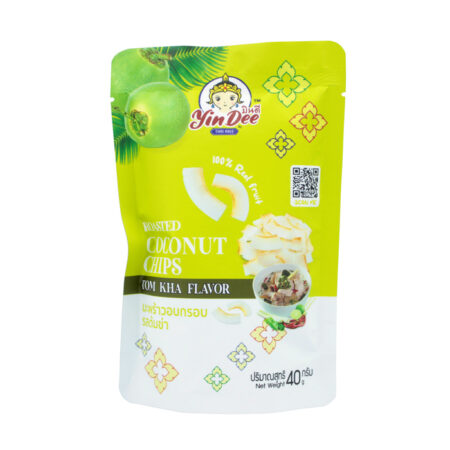 Yindee Brand Roasted Coconut Chips Tom Kha Flavor (net weight 40g)